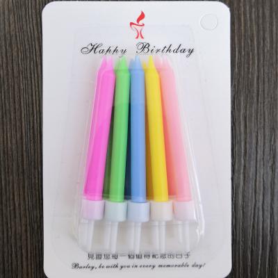 China No Drip Macarons 2020 Color No Drip Pillar Shape Paraffin Wax Birthday Cake Topper Decorative Candles For Parties for sale