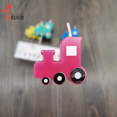 China No Drip 2020 New Design Cute Car Shape Birthday Cake Topper Decoration Candles For Kids Birthday Parties for sale