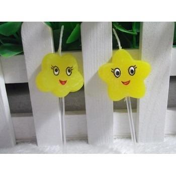 China Funny Smiling Star Shaped No Smoking And No Face Birthday Candles for sale