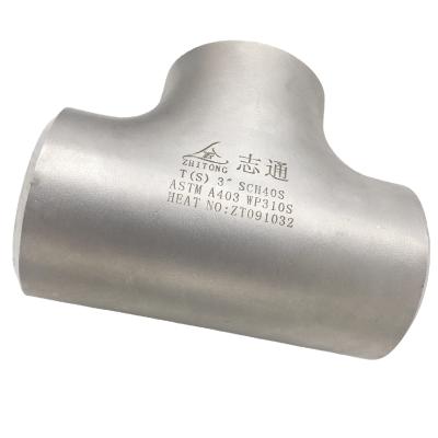 China 304 Materials Stainless Steel Straight Plumbing Tee Weld Pipe Fittings for sale