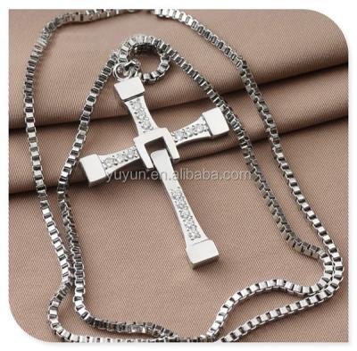 China FAST& 7 Wholesale FURIOUS Fast and Furious Cross Necklaces, Dominic Toretto's Men's Necklace, Sterling Silver Necklace for sale