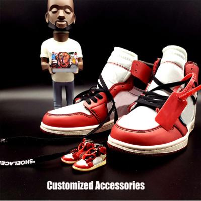 China Cheap aj fans collection Chicago sneaker unc 3D 1s plastic key chain OUCH dropshipping with box for sale