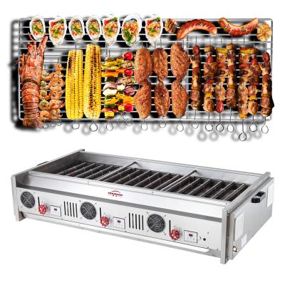 China Easily Assembled Commercial Natural Gas Barbecue Grill Kebab Spits With Factory Price For Sale 880 Degree Celsius for sale