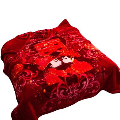 China ASIA QUEEN FULL Plush Fleece Factory EASY CARE 100% EASY CARE A&B Style Luxury LARGE Blanket Heavy Blanket Printed Raschel Bed Blanket for sale