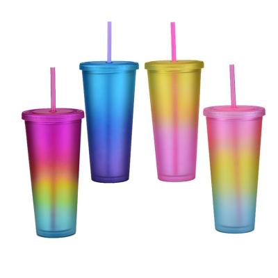 China Guaranteed Viable Quality Beverage Drinks Plastic Cup Unique Plastic Cup Double Wall Viable for sale