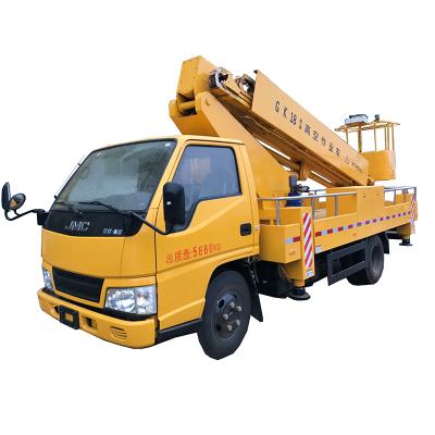 China Street Light Maintenance JMC 14-16m Double 4x2 Cabin Aerial Work Truck Mounted Aerial Work Platform for sale