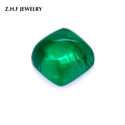 China Emerald Lab Grown Emerald Colombian Sugerloaf 12.04*11.87MM 9.4CT Hydrothermal Loose Gemstones for sale