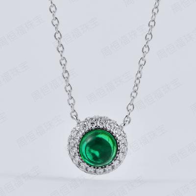 China A CLASSIC Emerald Necklace Dazzling 925 Silver Women Gold Popula Jewelry Necklaces for sale