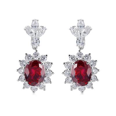 China ZHF CLASSIC jewelry earrings luxuryism 925 silver red stone women's earring 21524 for sale