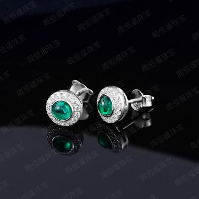 China ZHF 925 Sterling Silver Pearl Shell Earrings CLASSIC Stud Earrings Emerald for sale