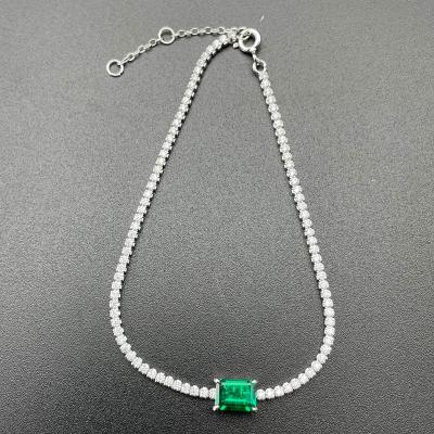 China Cute Jewelry 925 Emerald Hydrothermal Fashion Silver Bracelets from ZHF for sale