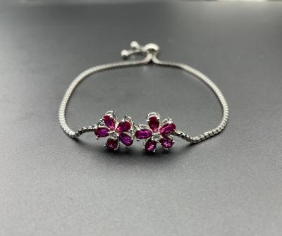 China 2021 New Cute Jewelry Supports Drop Shipping Support 925 Silver Red Gemstone Bracelet for sale