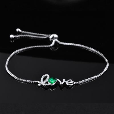 China Handmade Square Emerald Zircon Bracelet Diamond Necklace S925 Sterling Silver Cute Jewelry Fashion ZHF Bracelet for sale