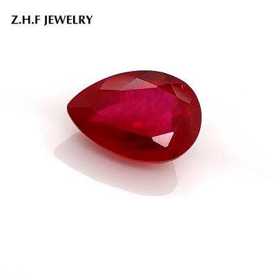 China Loose Pear 11.11*8.01MM 3.78CT RUBY Pulled Created Ruby Synthetic Gemstones for sale