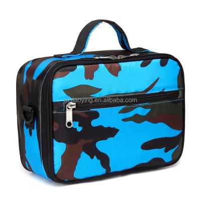 China Lunch bag Small Kids Camouflage Blue Insulated Lunch Bag Portable Cooler Picnic Bag Food Lunch Box for Children with Handle Zipper for sale