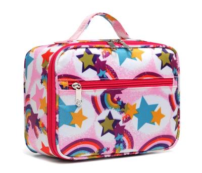 China Lunch bag Kids School Portable Insulated Rainbow Lunch Box for Girls with Handle Zipper Foldable Cooler Picnic Bag  Lunch Bag for sale