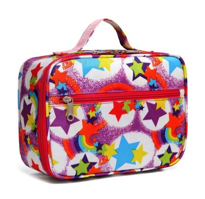 China Lunch bag Girls Cooler Picnic Lunch Bag Rainbow Insulated Bicnic Lunch Box for Kids Girls with Portable Handle Zipper for sale