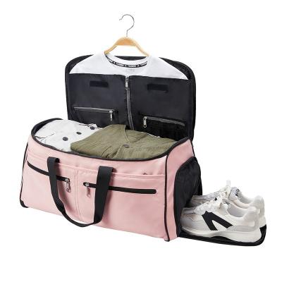 China Travel Bag Sport Bag Duffle Bag Pink Handbag Suitcase Suit Duffel Bags for Men Women Carry on Garment Bag for Travel Garment Duffle Bag with Shoe Compartment for sale