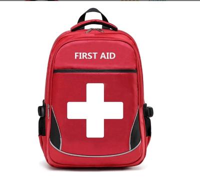 China Vintage RED First Aid Backpack Emergency Medical Bag Trauma Bag Waterproof for Traveling Trips Camping Hiking Childcare Empty EMT Bag for sale