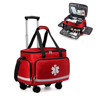 China NATIONAL Trolley medical trauma paramedic Jump Bag First survival EMT EMS Nurse Medic Duffel Carry On Emergency Ambulance rucksack for sale