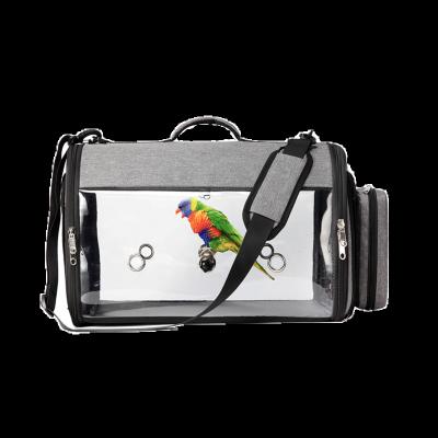 China Sustainable Luxury Outdoor Carry Bag Portable Transparent Breathable Bird Carrier Bag Travel Bag for Parrot Parakeets Cockatiels Conures for sale