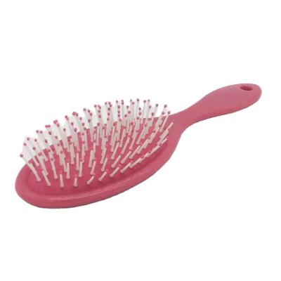 China Eco-friendly Custom Colorful Women Hair Care Brush Massager Soft Cushion Nylon Stiffens Salon Use Wet Pink Round Hair Brush for sale