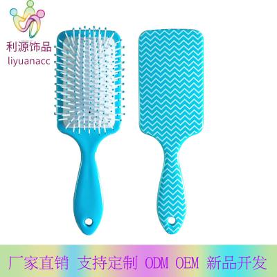 China Eco-friendly Custom Different Colored Wig Hair Brush Wave Cushion Hair Care Brush Fashion Square Paddle Hairbrush For Women for sale