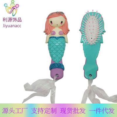 China Hot Selling High Quality Eco-friendly Unique Design Amazon Hit Cartoon Hairbrush Ariel Custom Hairbrush Hair Comb For Kids for sale