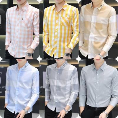 China 2023 New Fashion Anti-wrinkle Casual Men's Plaid Slim Fit Flannel Shirt for sale