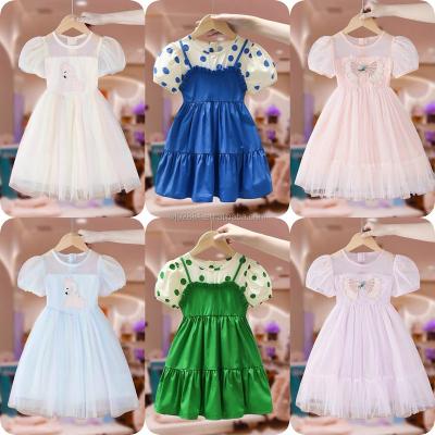 China new Anti-wrinkle Spring and Summer Children's Loungewear Princess Lace White Princess Dress Children's 100% Cotton Flower Princess Dress for sale