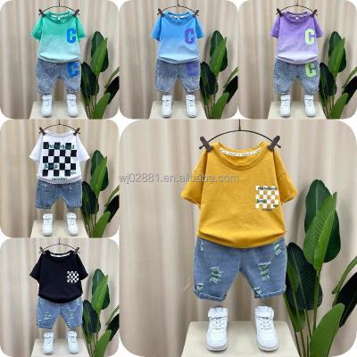 China 2023 Casual New Summer Fashion Boys Children's Casual Short Sleeve Set for sale