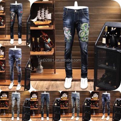 China Wholesale High Quality Custom Design Mens Fashion Breathable Denim Pants Star Patch Jeans for sale