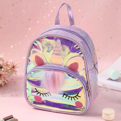 China Wholesale Student Anti-theft School Bags Unicorn Back Packs Fashion Polyester Kids Laser Bags for sale