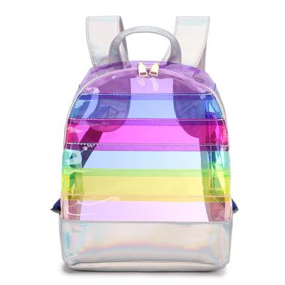 China New Fashion Waterproof PVC Clear Large Backpack Colorful Unicorn Backpacks Girls School Bag Girls for sale