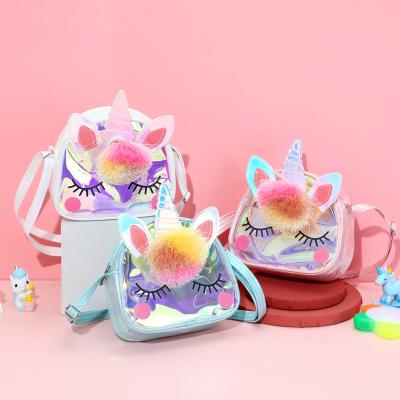 China Waterproof TPU Inspired New Arrival 2022 Unicorn Student Girls Clear Coin Clip Little Kids Jelly Bag Crossbody for sale