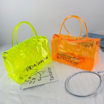 China Lady Hot Fashion Women Tote Purses Traveling Handbags Crossbody Clear PVC Waterproof Bag for Swimming for sale