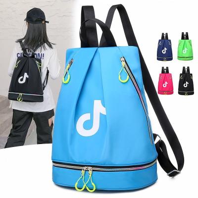 China New Fashion Anti-theft 20-35L Portable Shoes Pocket Oxford Cloth Tik Tok Backpack Boys Girls Gym School Bags for sale