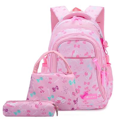 China Factory Wholesale 20-35L Anti-theft 3 Piece Nylon Backpack Set Girls Teenagers Student School Bags for sale