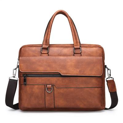 China 2022 New Style PU Leather Cross-body One-shoulder Laptop Handbags Men Business Briefcases for sale