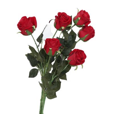 China High Quality Red Rose Flower Indoor Decoration For Wedding Decoration Velvet for sale