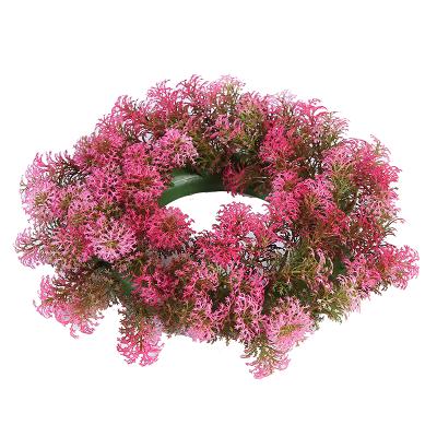 China New Best Selling Wholesale Plastic Garland Customized Service Red Flower Home Decorative Wreath for sale