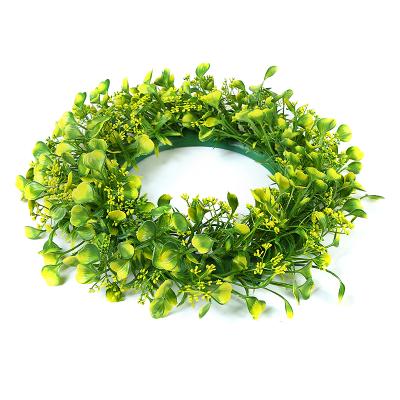 China New Next Plastic Green Buds Earth Day Environmental Protection Green Plastic Garland Decorative Wreath for sale