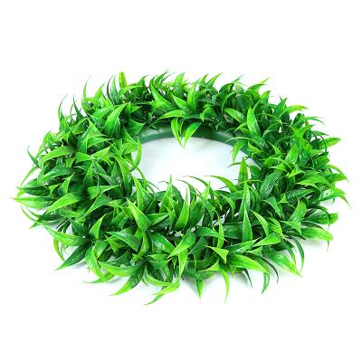 China Hot Popular Functional Green Flower Plastic Garland Front Door Decorative Wreath for sale