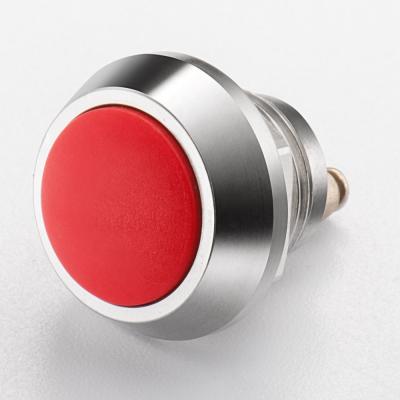 China High Quality Switch Red 12mm SPST Metal Momentary Normal Open Normal Open Waterproof Push Button Switch for sale