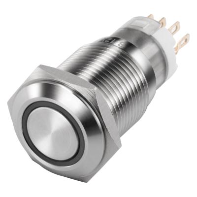 China Free Sample Industrial Vandal Control Switch Heavy Duty Stainless Steel IP65 Pin Terminal 16mm Waterproof Push Button Switch for sale