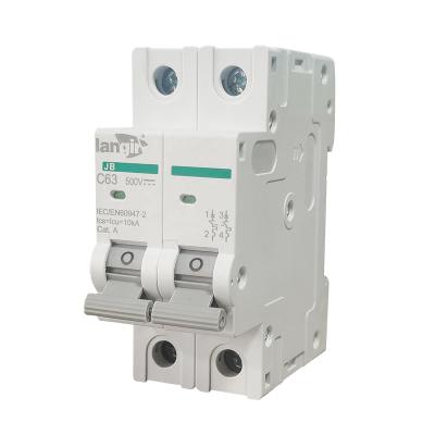 China Protect Overload China Cheap 2 Pole 1-63A 500V For Solar Power System And Other DC System DC Circuit Breaker for sale