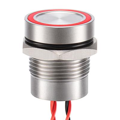 China Industrial Control 12mm On Flat Metal Momentary Push Button With LED Light for sale