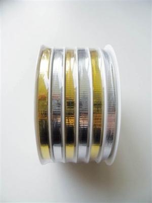 China Zerknitterte metallische metallische Windenband-Spule des band-Rollen5mm 6m verpackt mit Schrumpffolie zu verkaufen