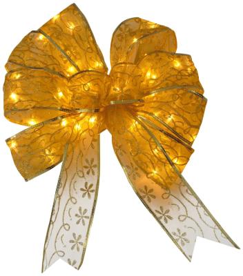 China 9 Gouden Rode Decoratieve LEIDENE van duimorganza Kerstmisboog met Dubbele Kleuren LEIDENE Lichten Te koop