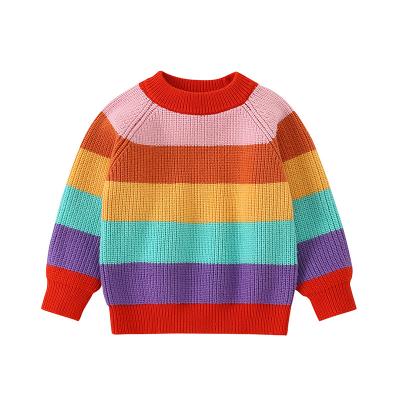 China Customized anti-shrink toddler girls stripe sweaters baby knit warm sweater cardigans sweatshirts for boys and girls for sale